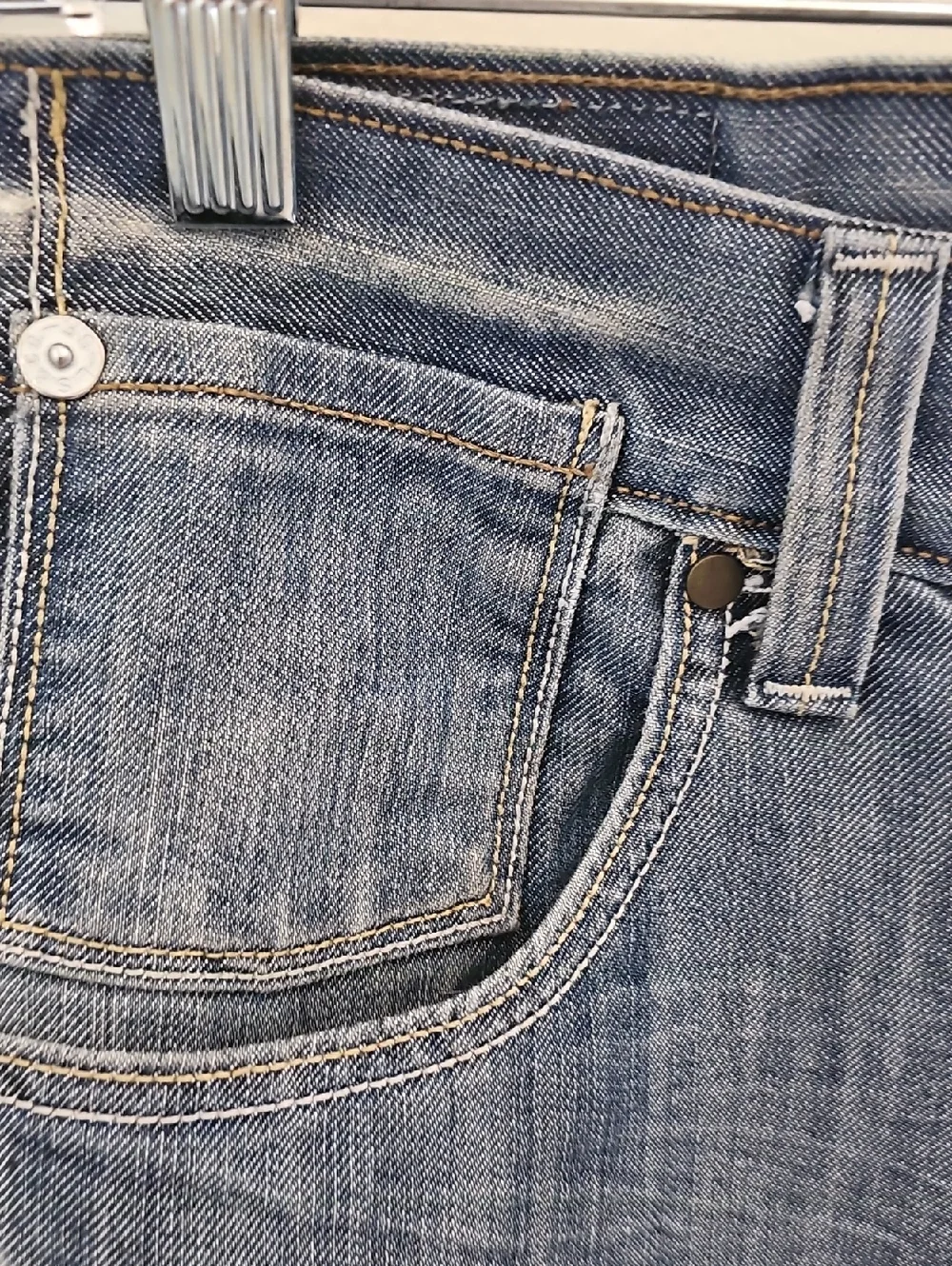 Levi's 514 Slim Straight Jeans Mens Size 34‎ Blue Flap Pocket Denim Cotton Blend